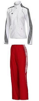 D�msk� tepl�kov� souprava Adidas  �ervenob�l� - klikn�te pro v�t�� n�hled
